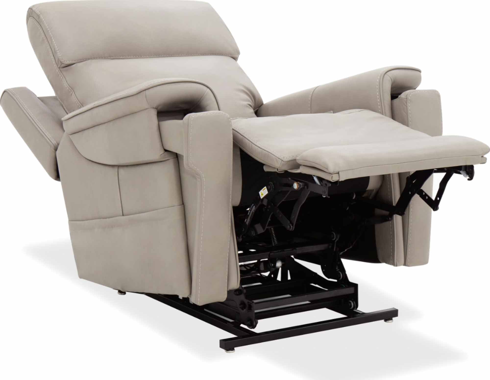 Lunar Leather Zero Gravity Power Recliner With Articulating Headrest And Lumbar In Grey - Image 7