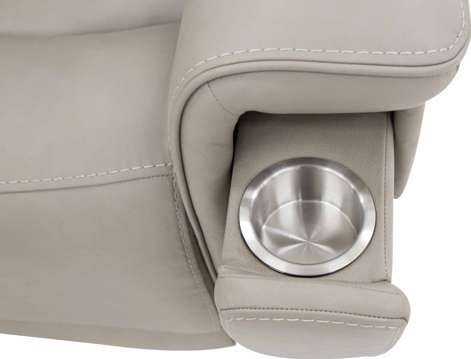 Lunar Leather Zero Gravity Power Recliner With Articulating Headrest And Lumbar In Grey - Image 8