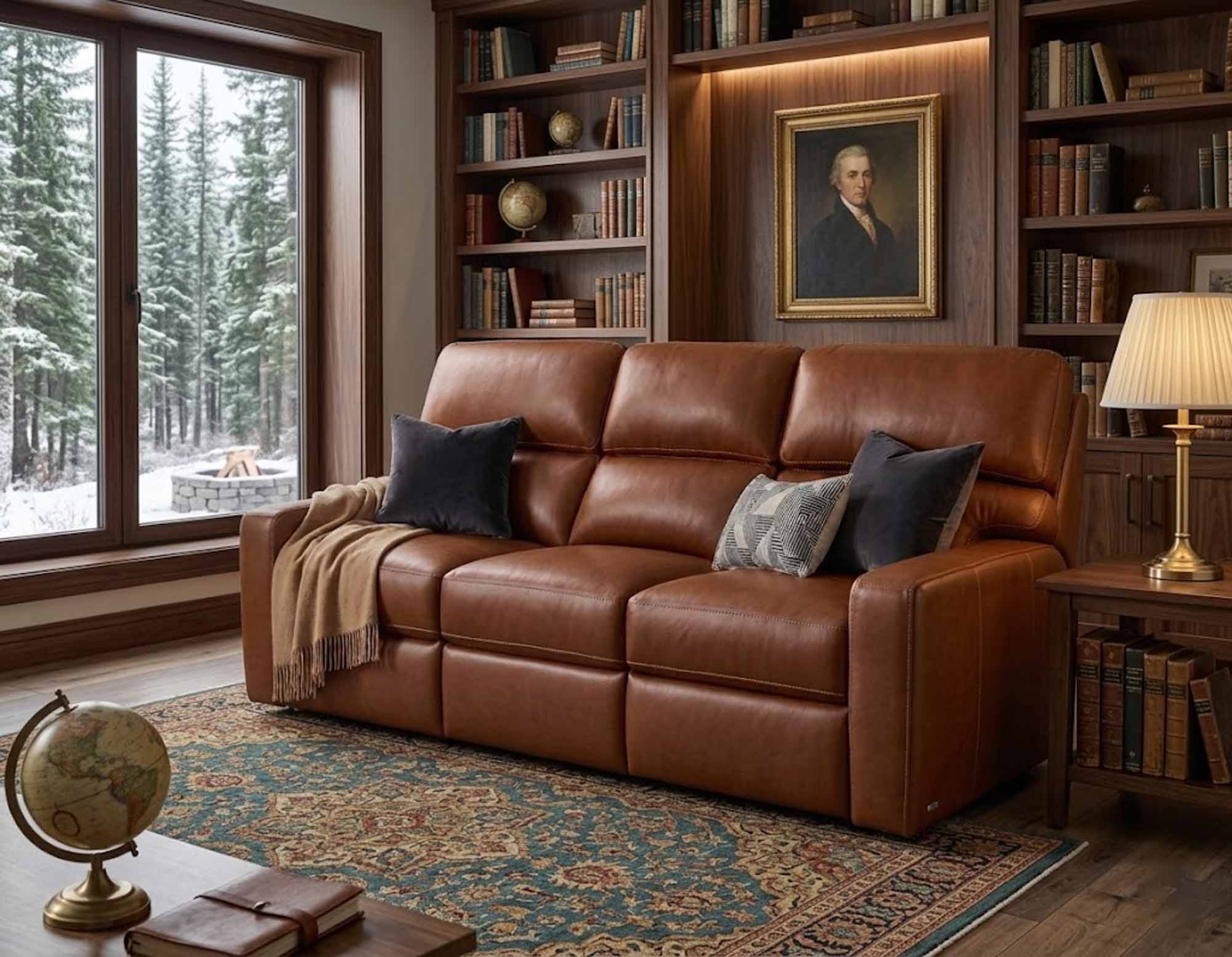 Lydia Leather Full Size Sofa Sleeper - Image 3