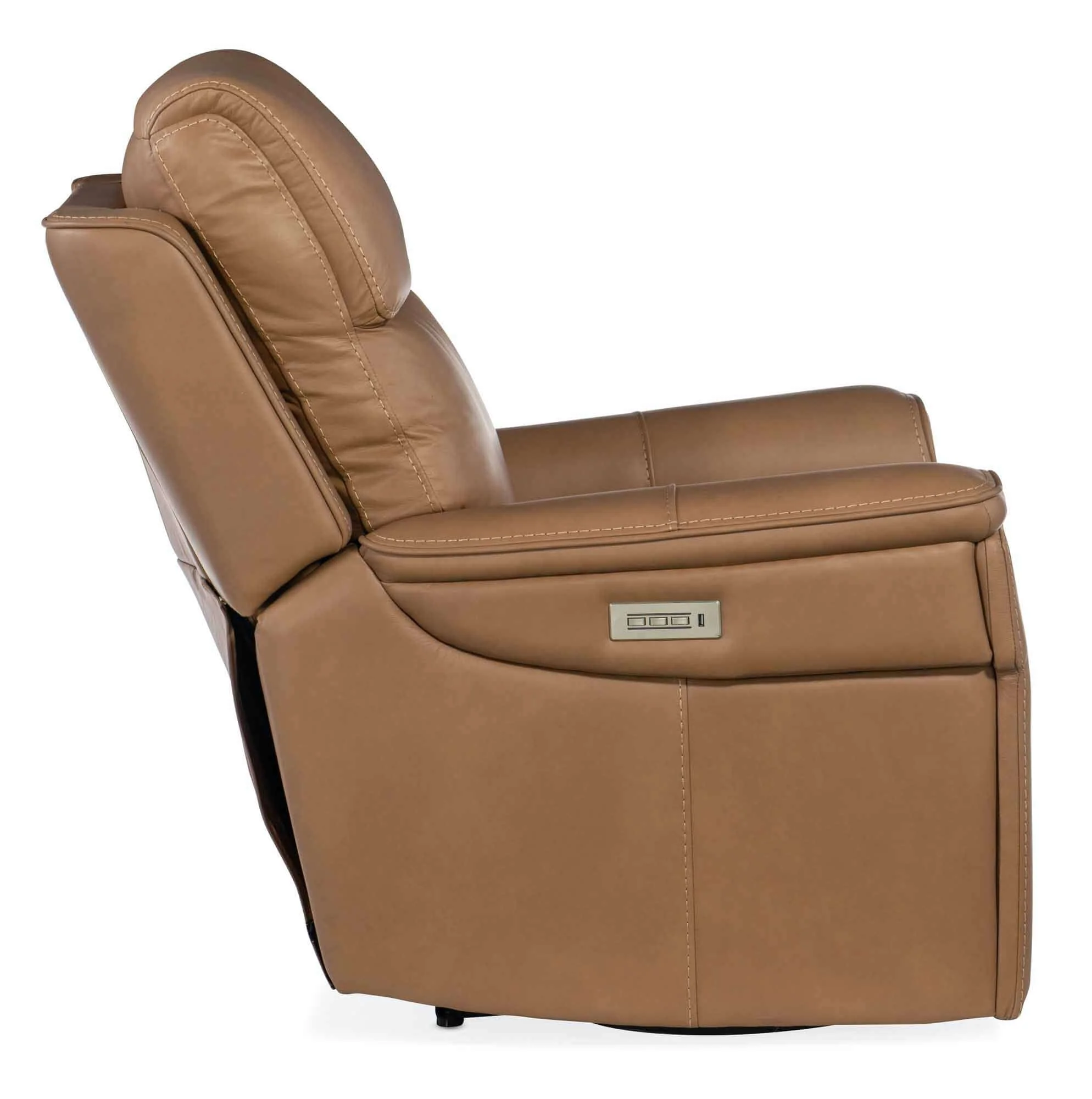 Lyra Leather Zero Gravity Power Recliner With Articulating Headrest And Lumbar In Brown - Image 2