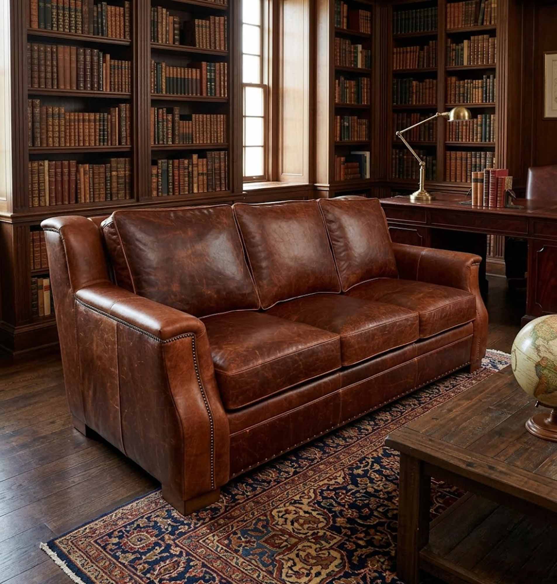 Mario Leather Queen Size Sofa Sleeper - Image 4