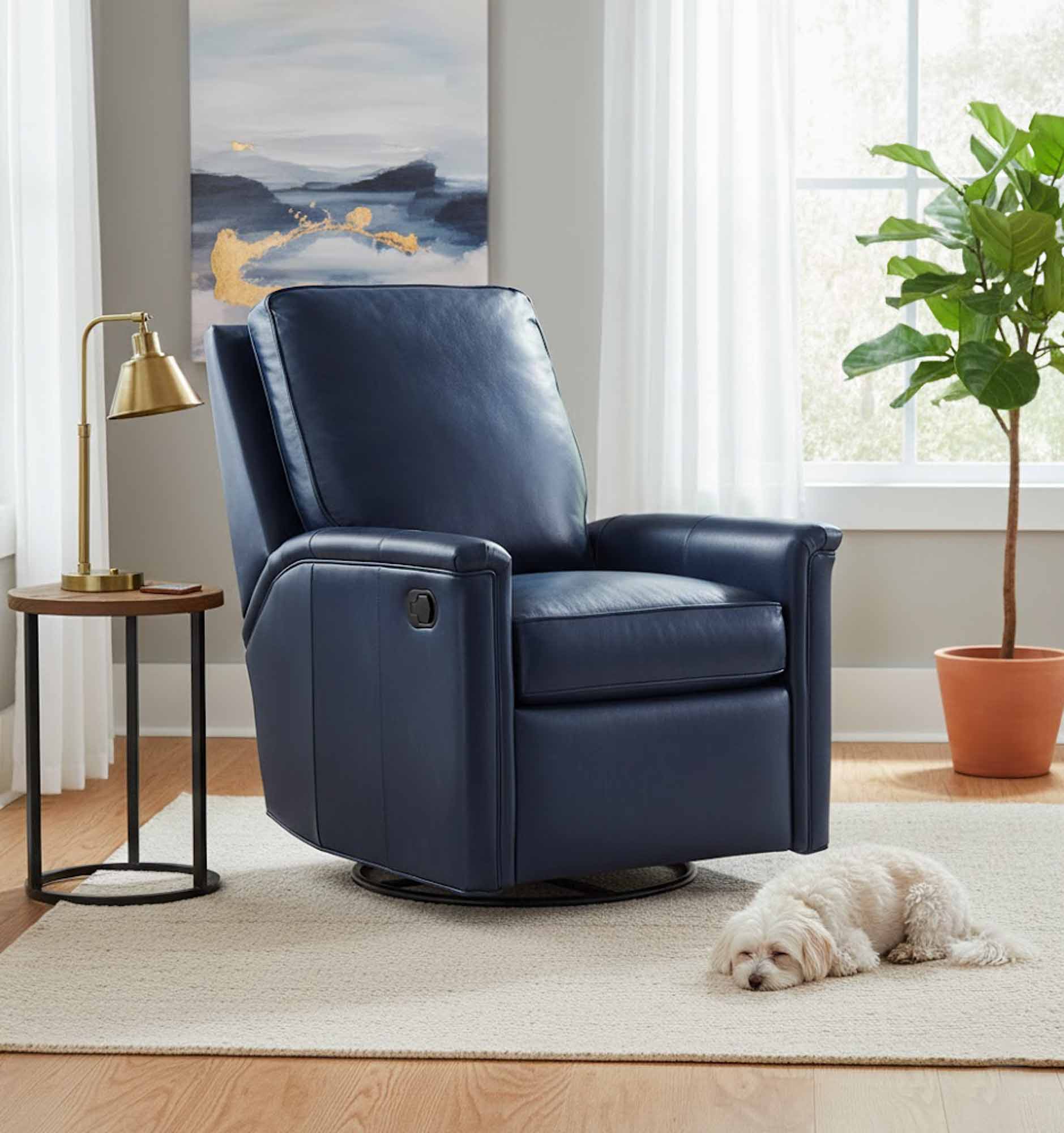 Nala Leather Swivel Glider Recliner - Image 6