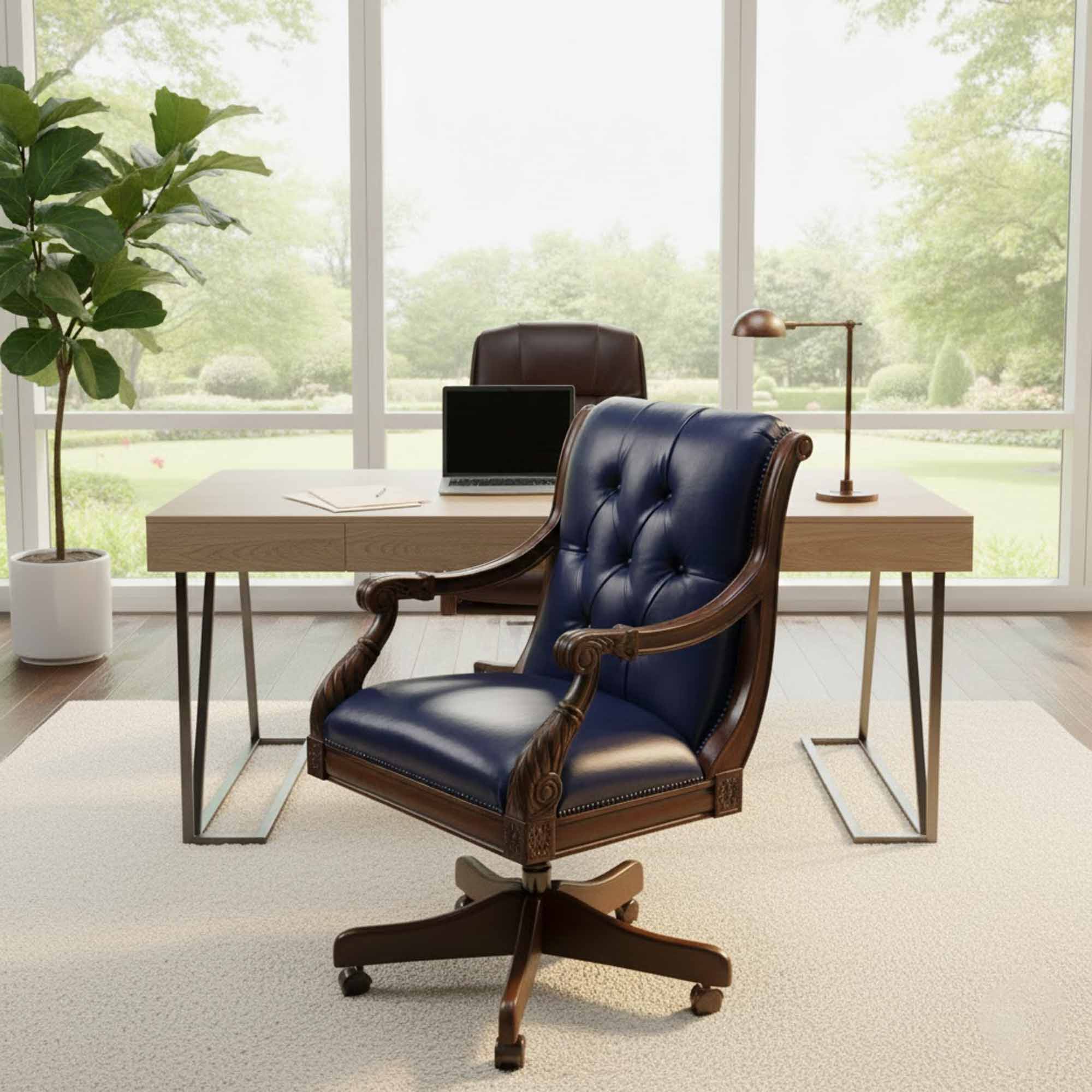 Nob Hill Leather Swivel Tilt Chair - Image 6