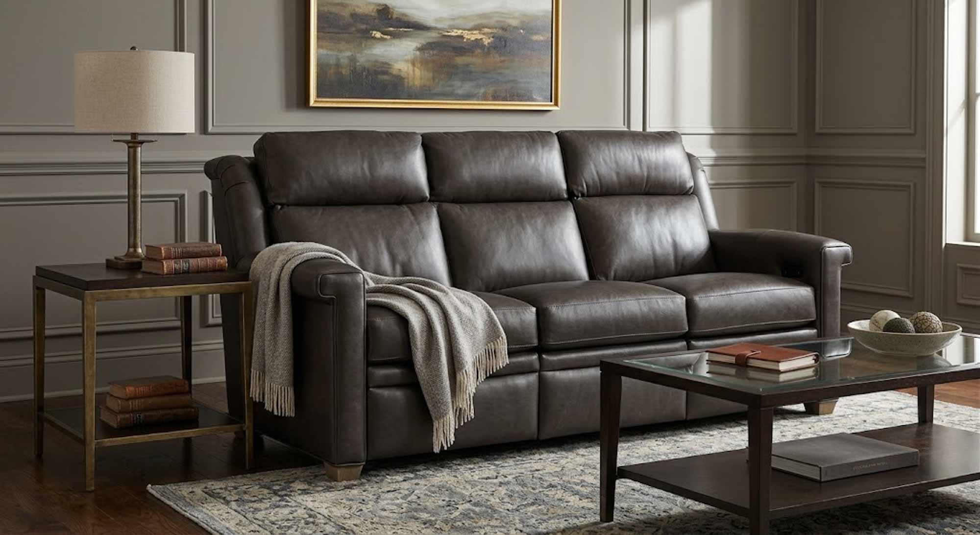 Oatis Leather Power Reclining Sofa With Articulating Headrest - Image 11