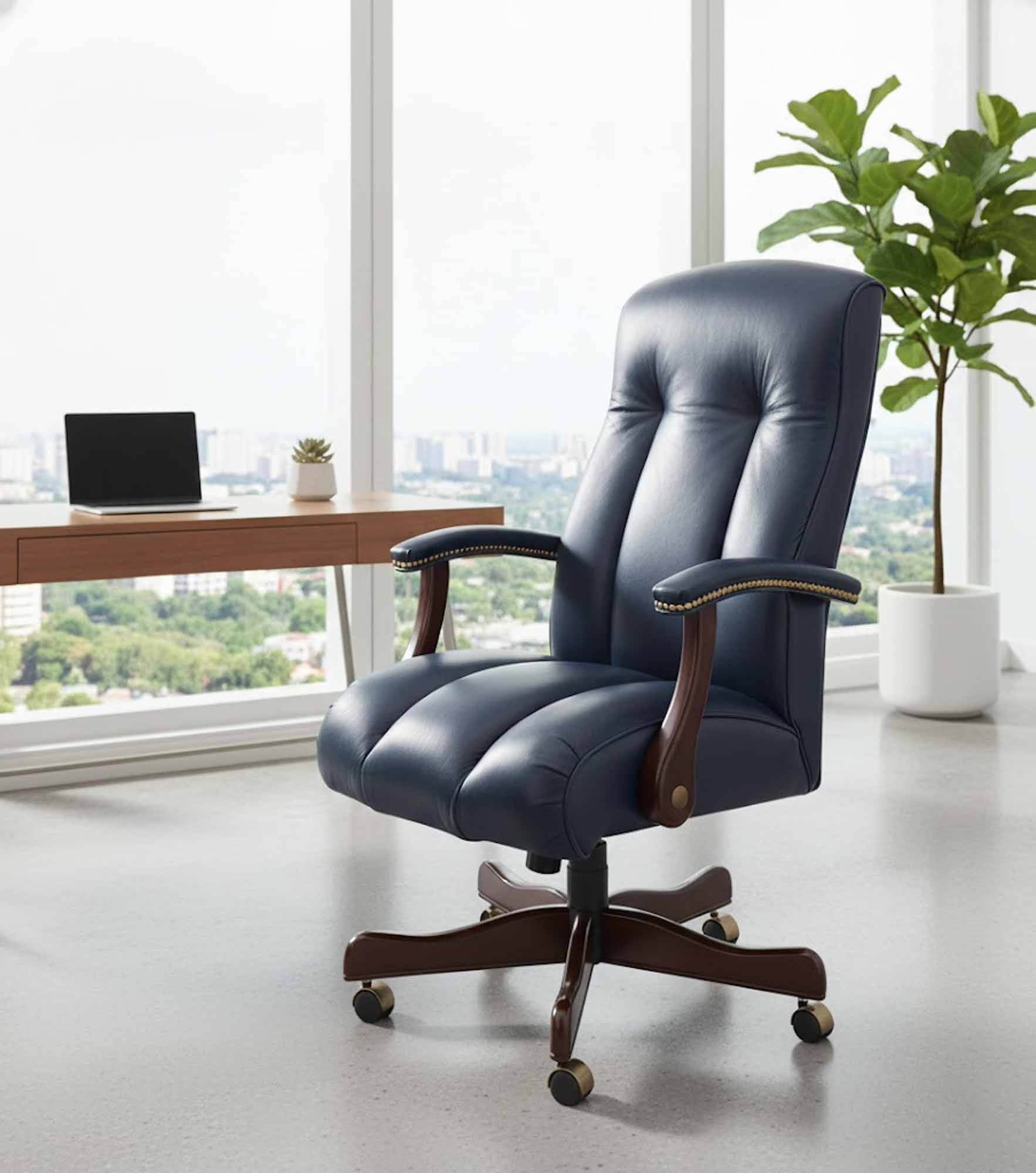 Omega Leather Swivel Tilt Chair - Image 3