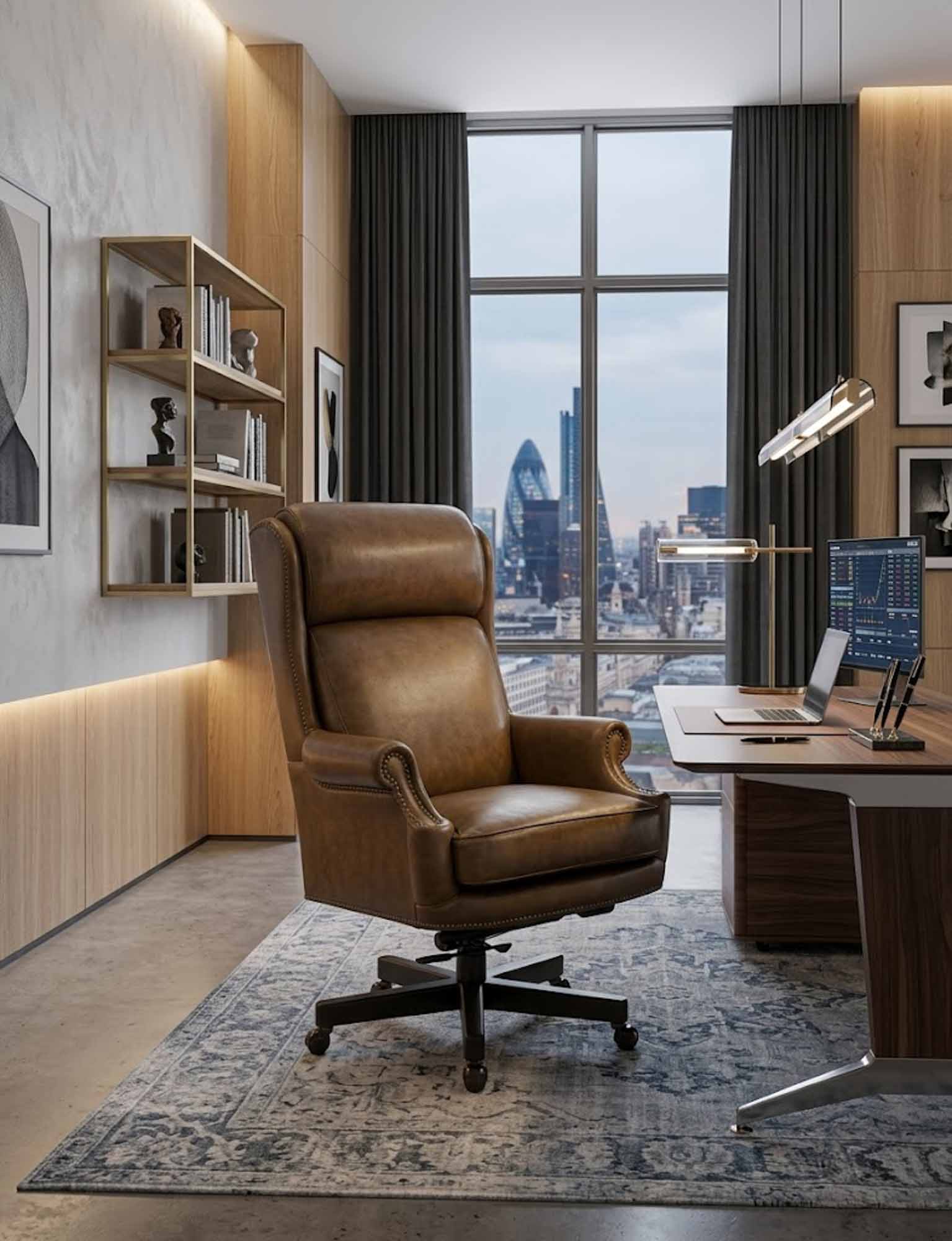 Paris Leather Swivel Tilt Executive Chair - Image 9