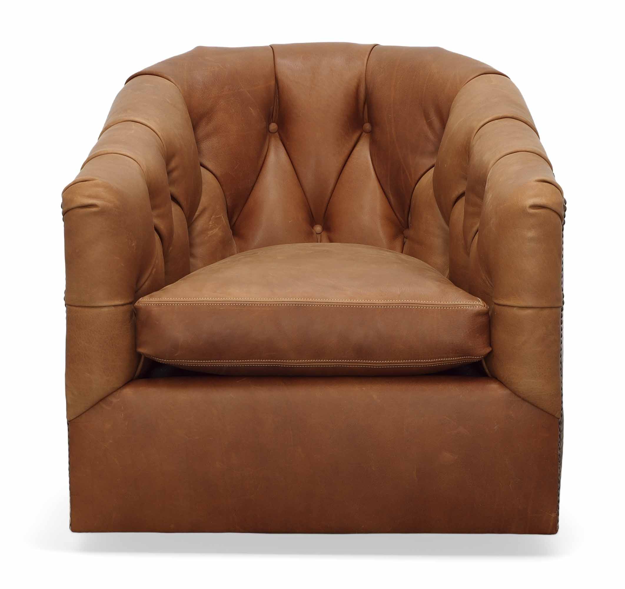 Peacock Leather Swivel Chair - Image 3