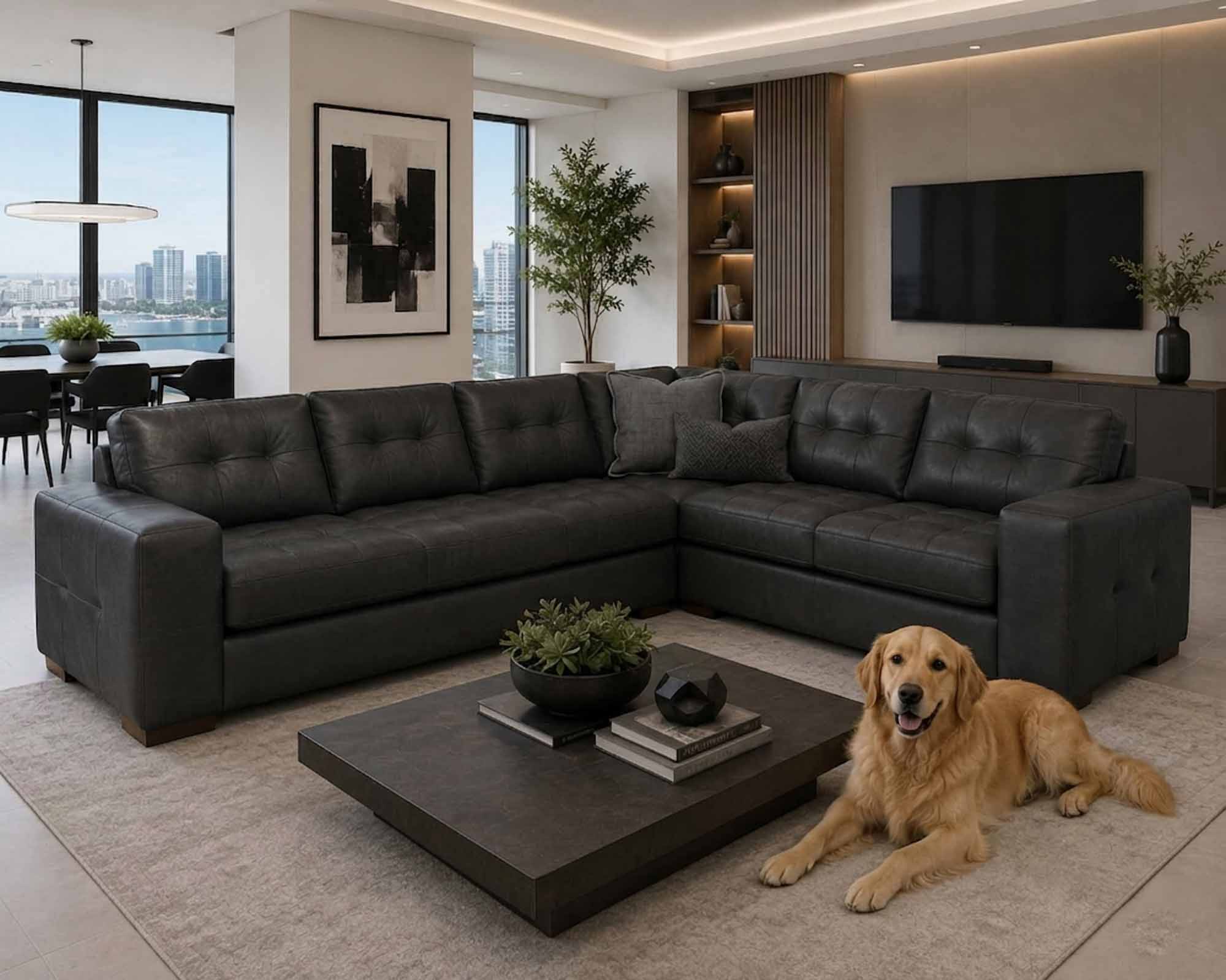 Peninsula Leather Sectional - Image 3