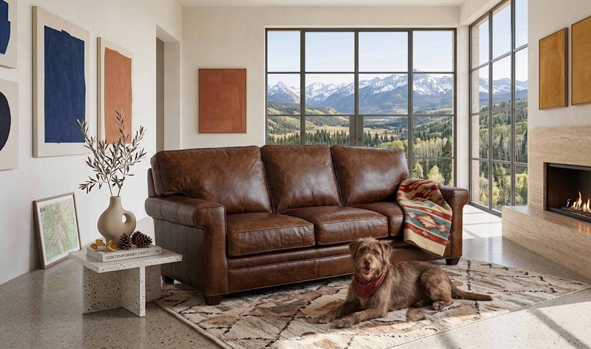 Penny Leather Queen Size Sofa Sleeper - Image 2