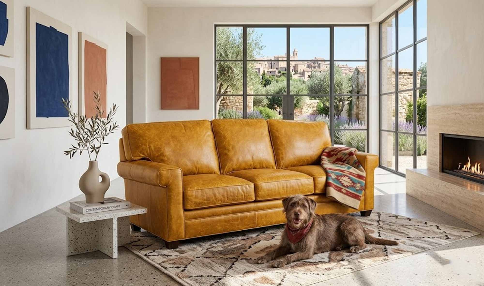 Penny Leather Queen Size Sofa Sleeper - Image 3