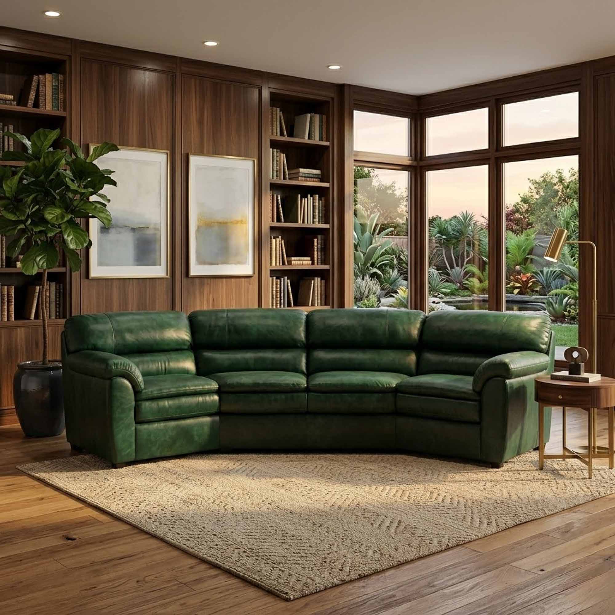 Phoenix Leather Four Cushion Conversation Sofa - Image 3