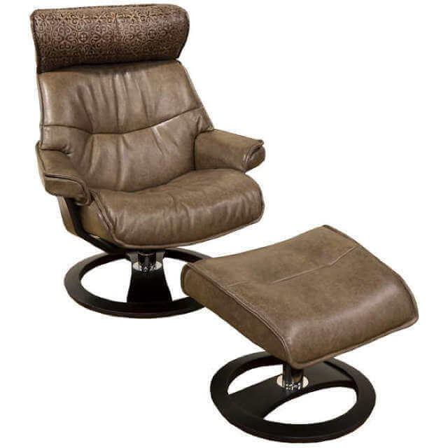Pismo Beach Leather Chair and Ottoman - Image 2