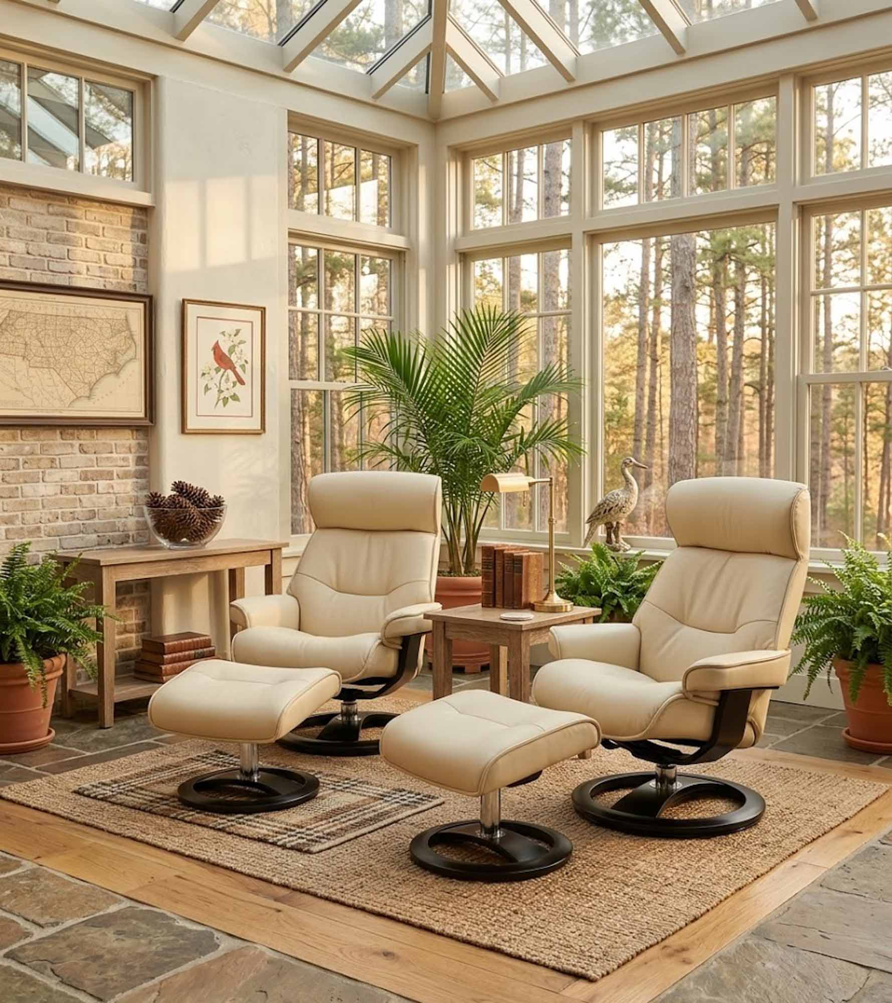 Pismo Beach Leather Chair and Ottoman - Image 4