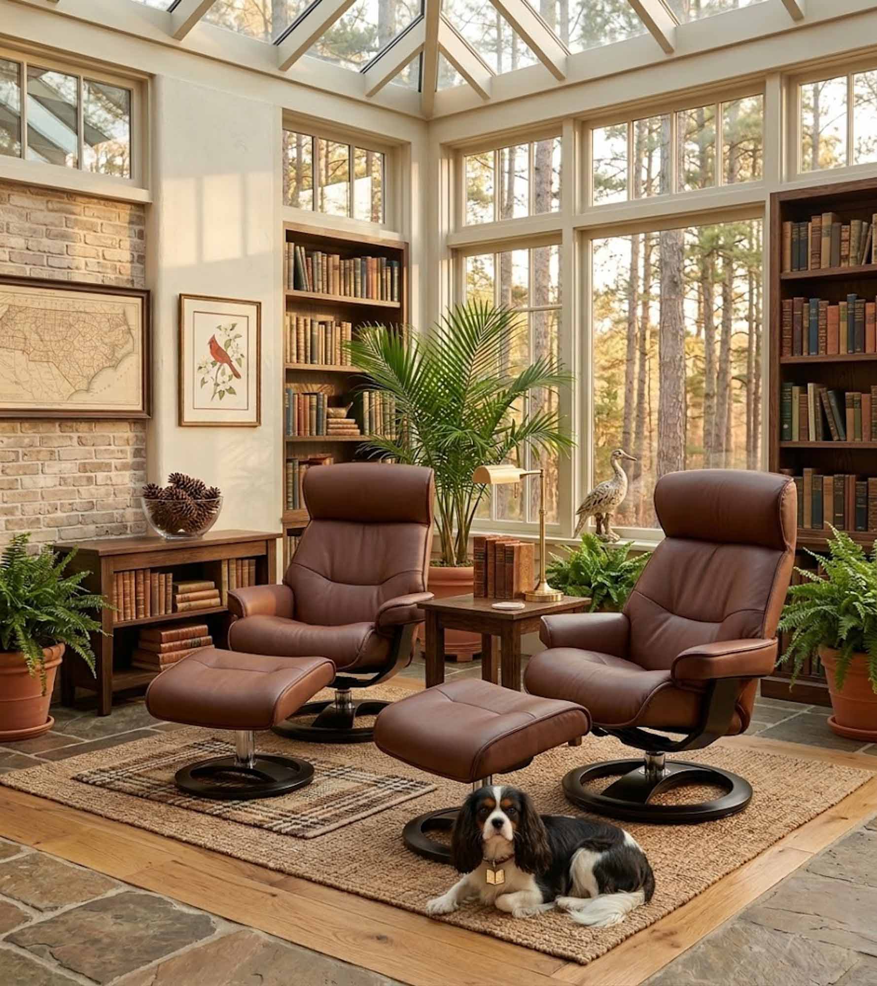 Pismo Beach Leather Chair and Ottoman - Image 5