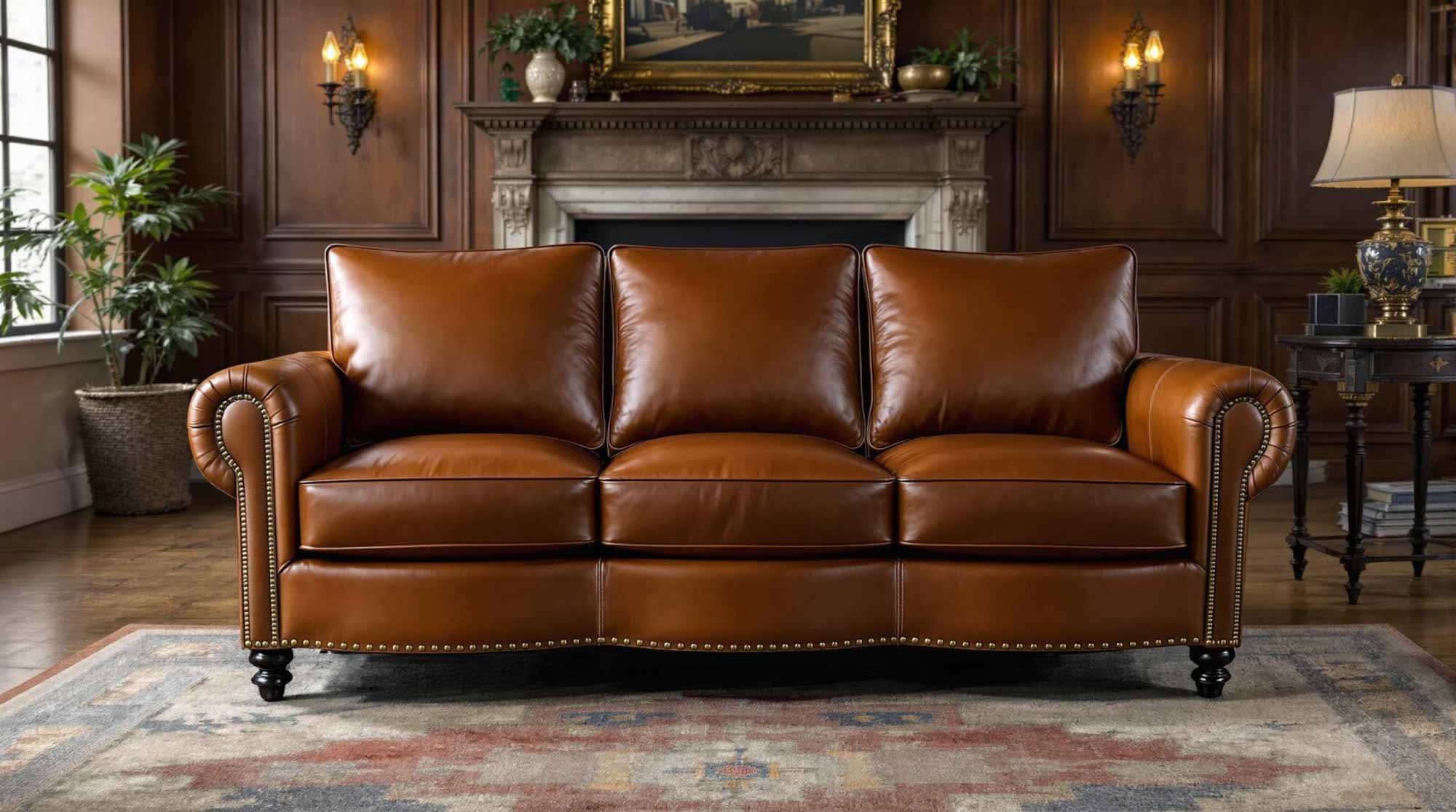 Port Leather Sofa - Image 6