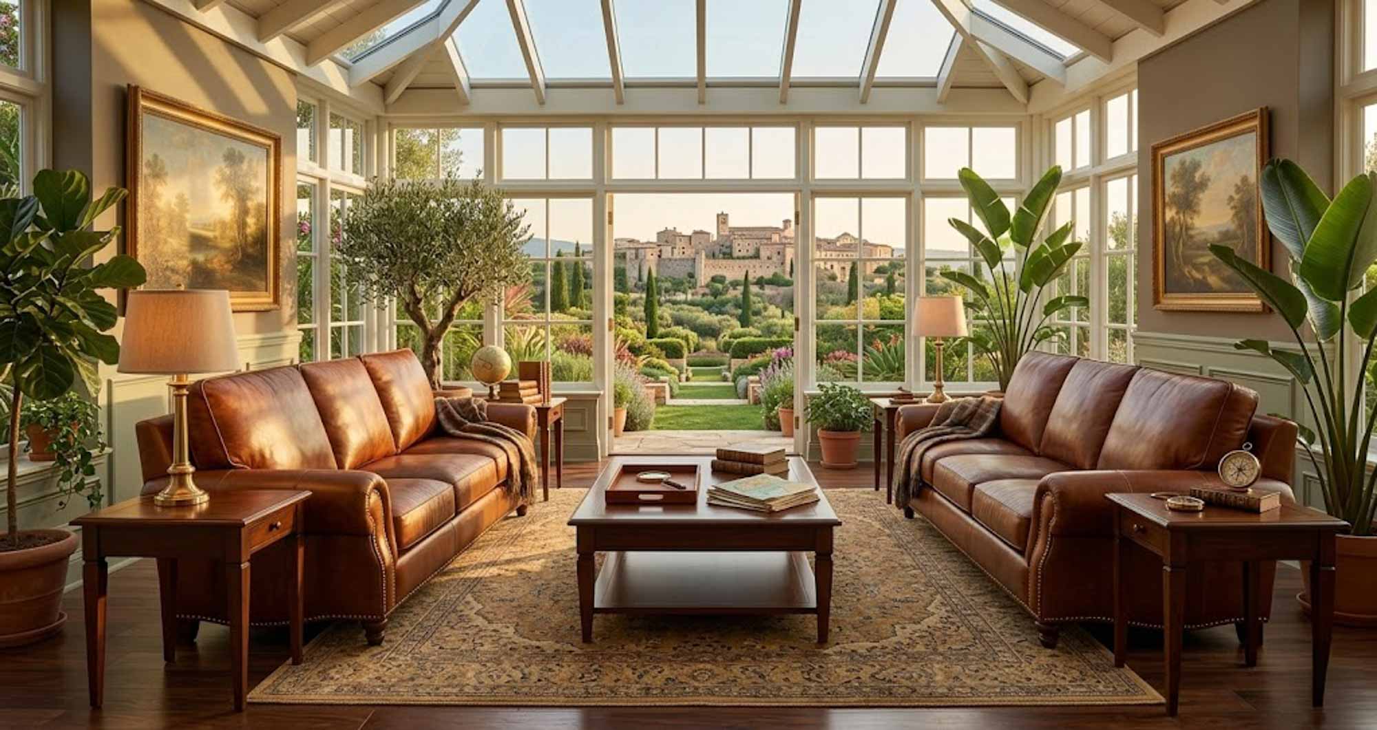 Port Leather Sofa - Image 9