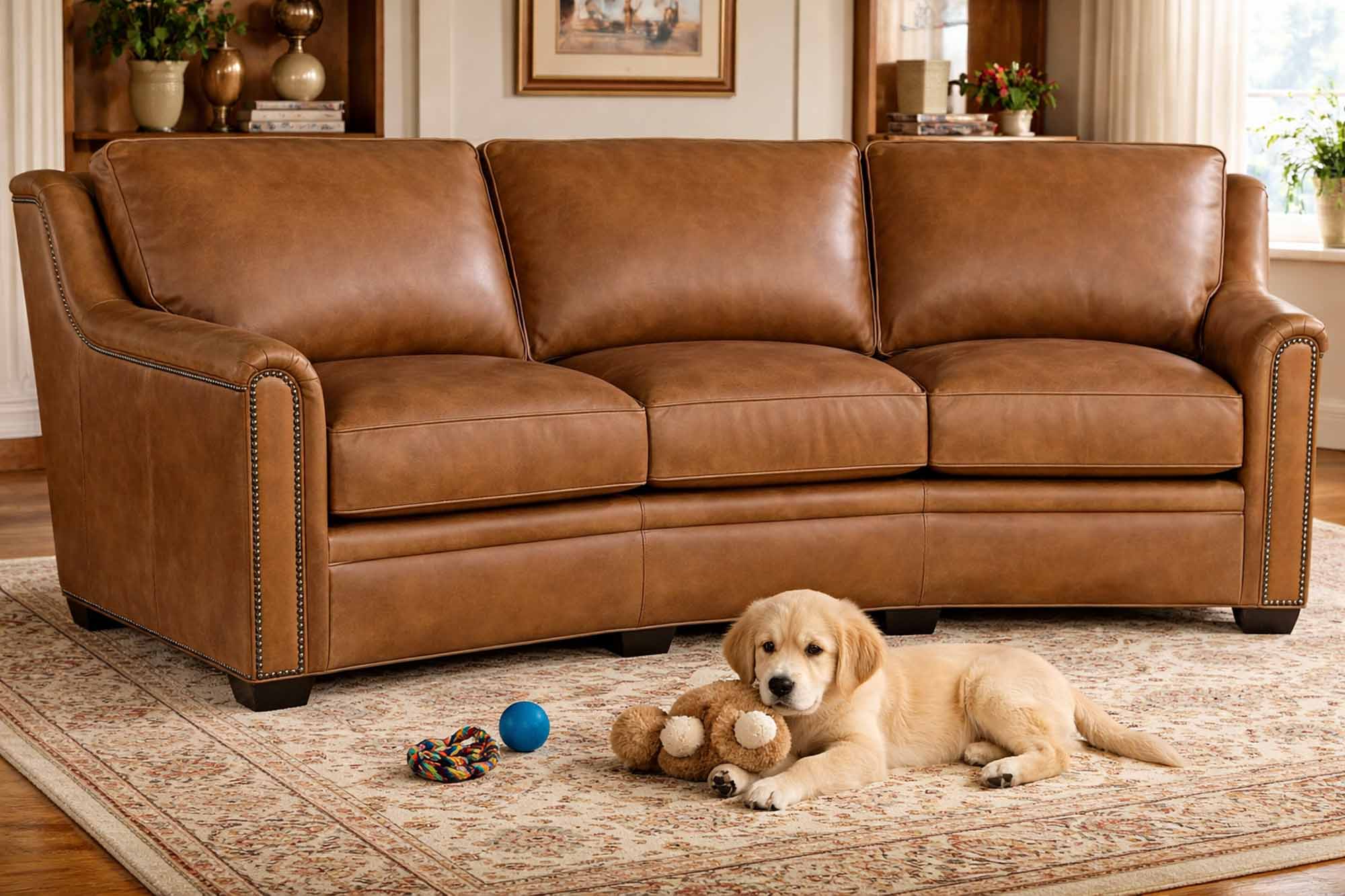 Raiden Leather Conversation Sofa - Image 6