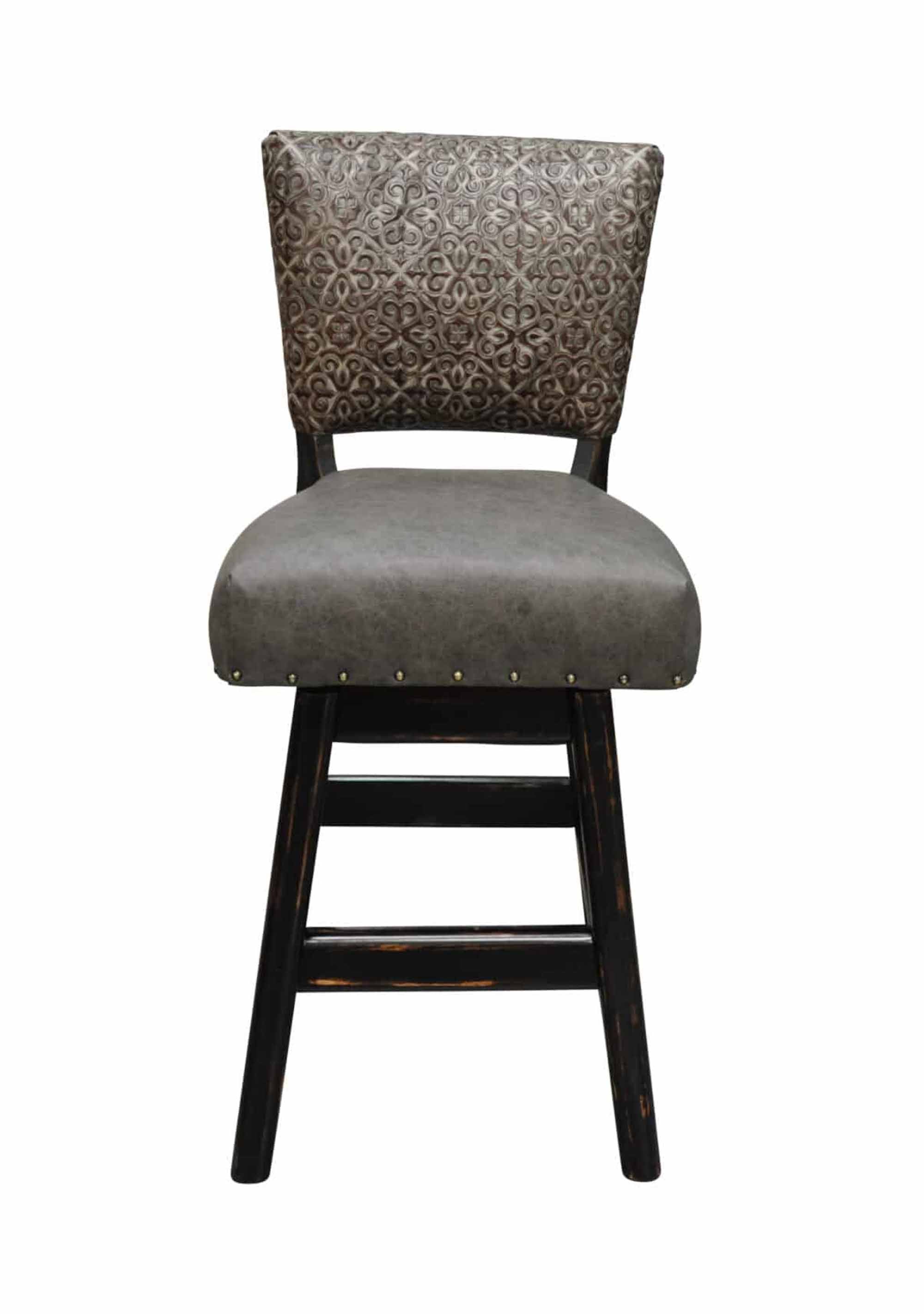 Ranch Leather Armless Swivel Bar Stool - Image 3