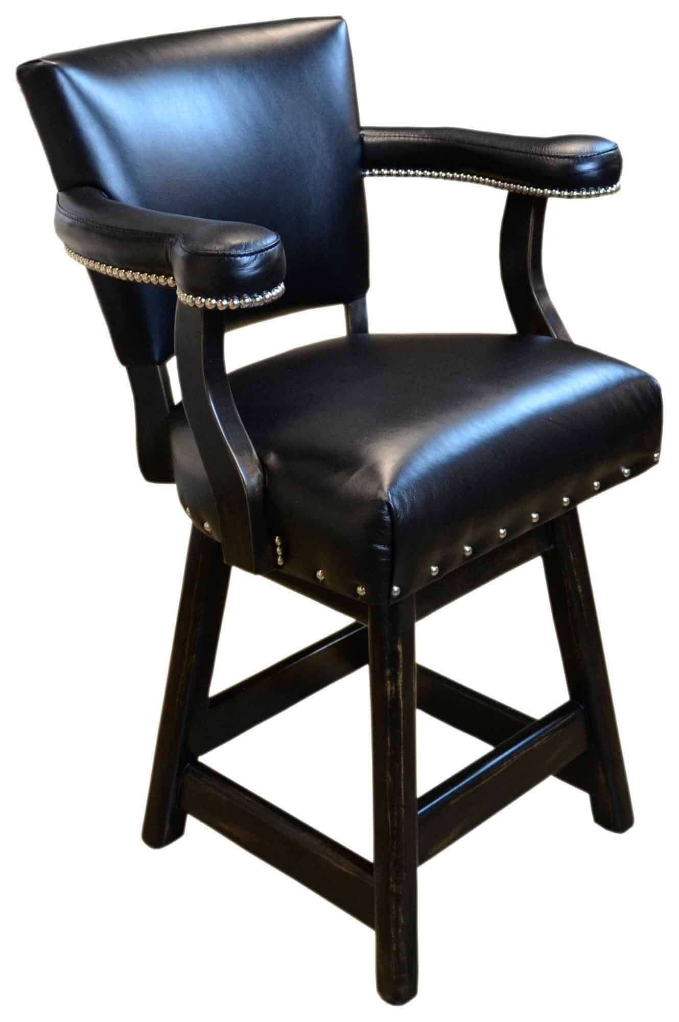 Ranch Leather Swivel Bar Stool