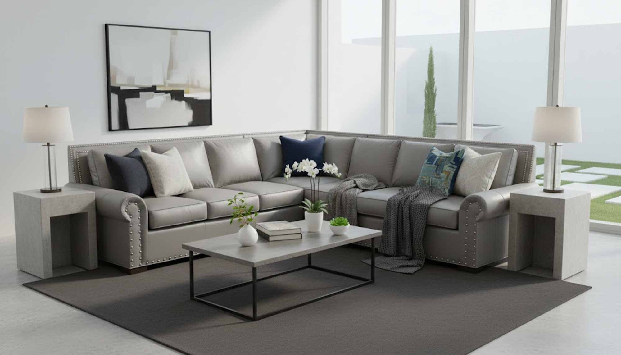 Rianne Leather Sectional - Image 4