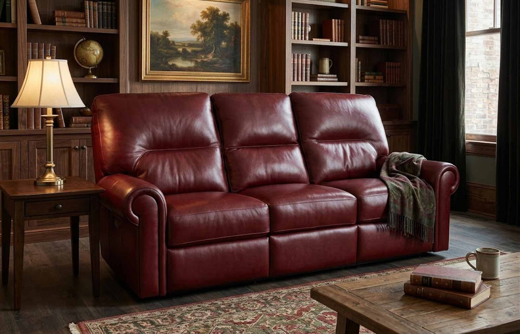 Riley Leather Reclining Sofa - Image 4