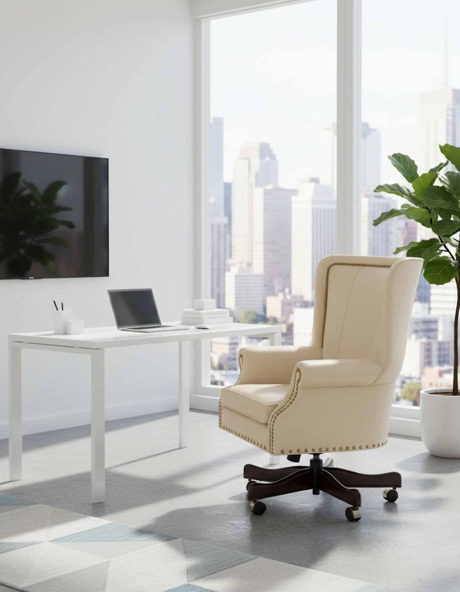 Robertson Leather Swivel Tilt Chair - Image 3