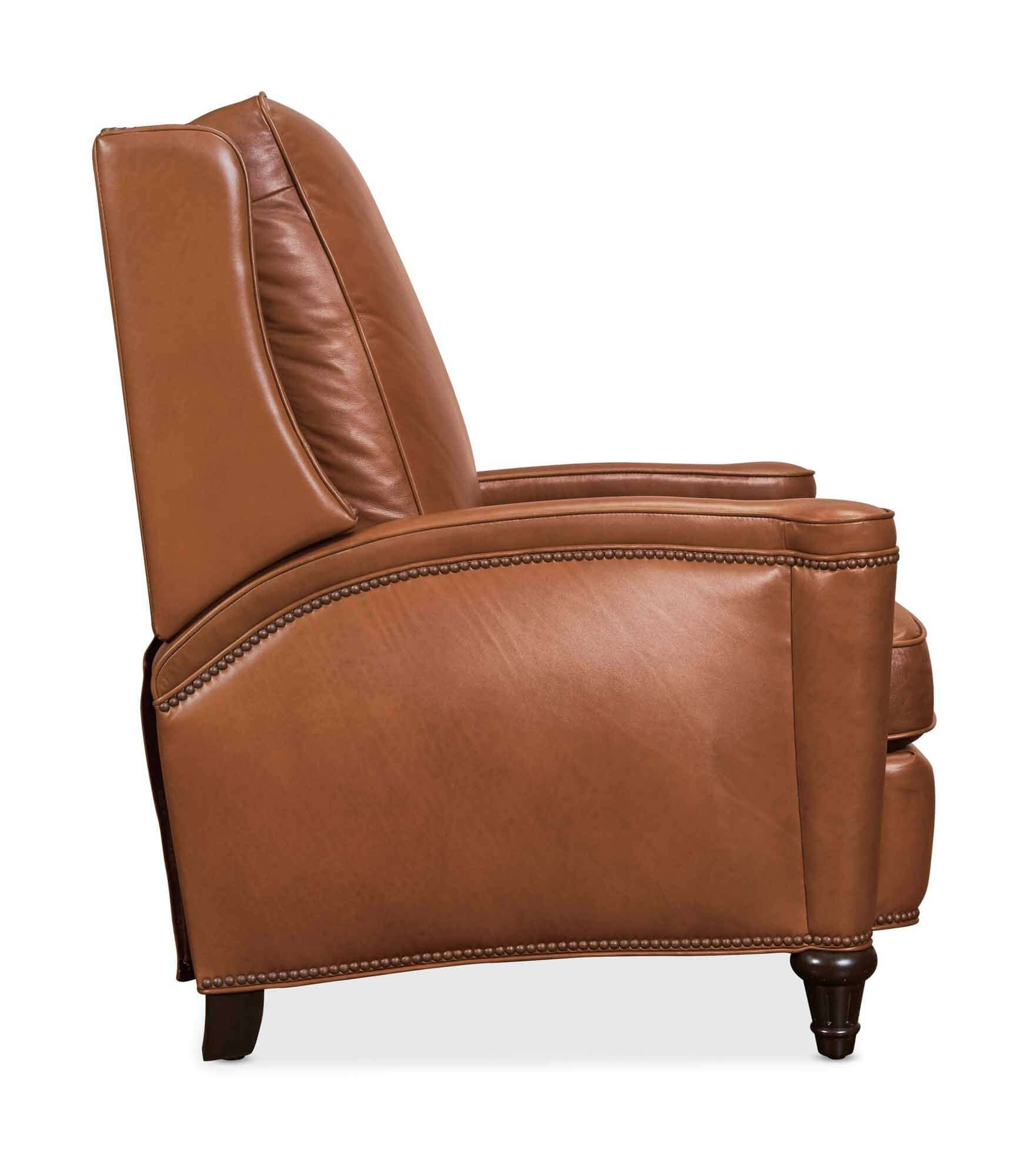 Rylea Leather Recliner In Medium Brown - Image 2