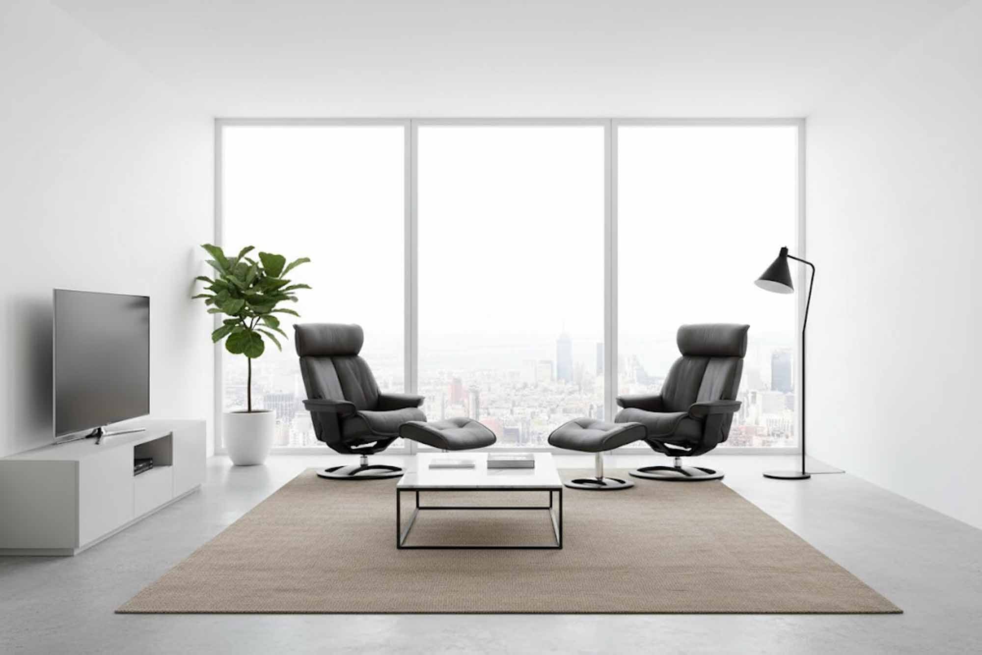 Santa Monica Leather Chair and Ottoman - Image 2