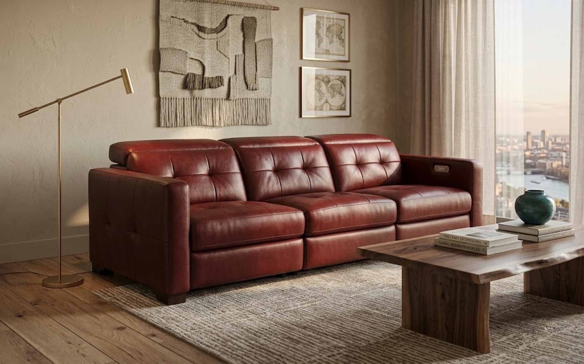Sardinia Leather Power Reclining Sofa with Articulating Headrest - Image 6