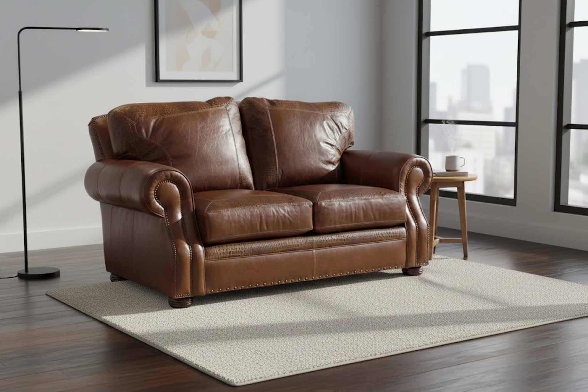 Sebastian Leather Loveseat - Image 2