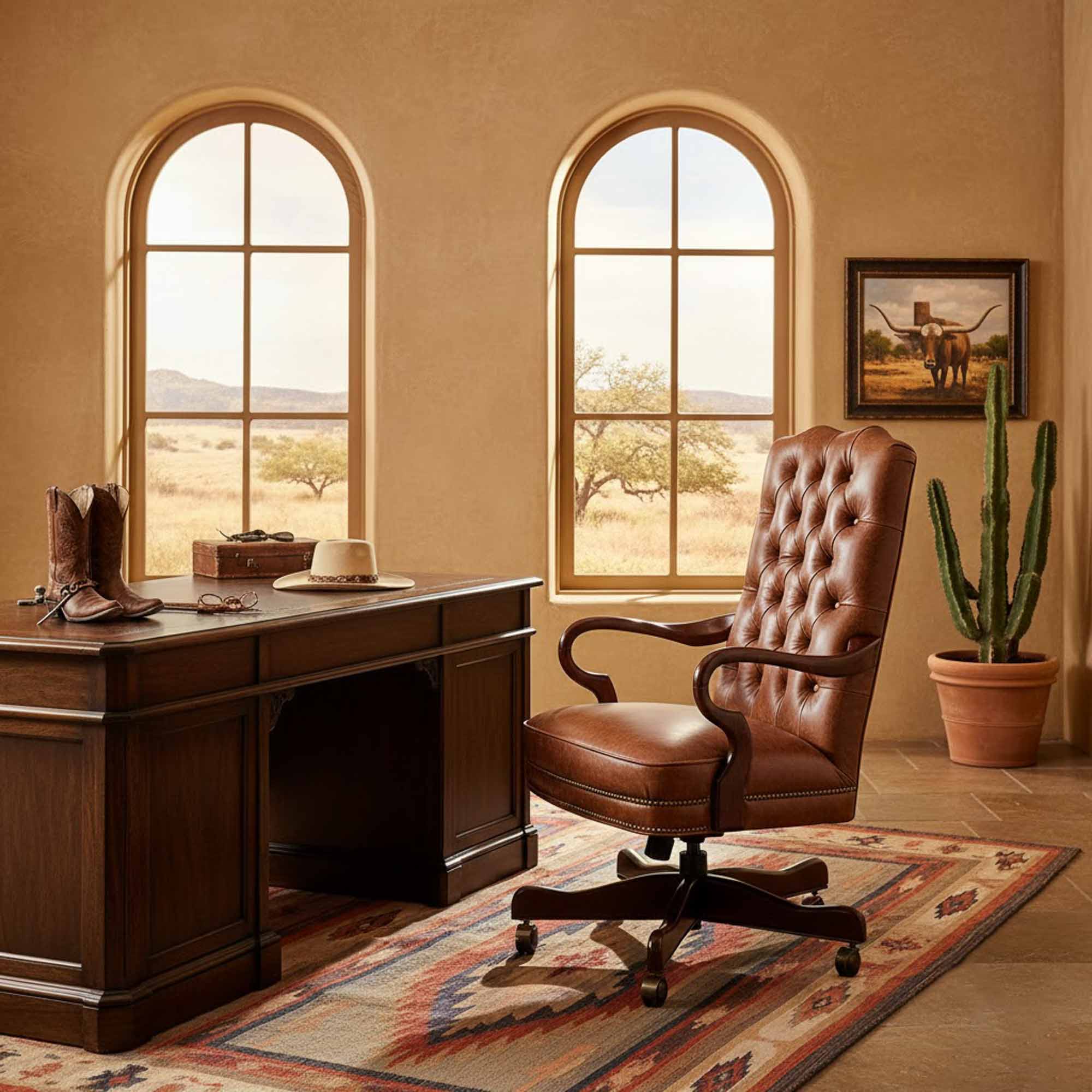 Stallings Leather Swivel Tilt Chair - Image 4