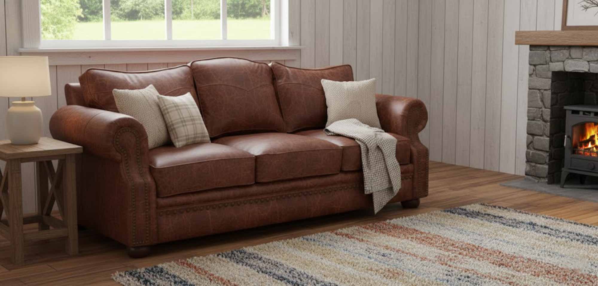 Stetson Leather Queen Size Sofa Sleeper - Image 8
