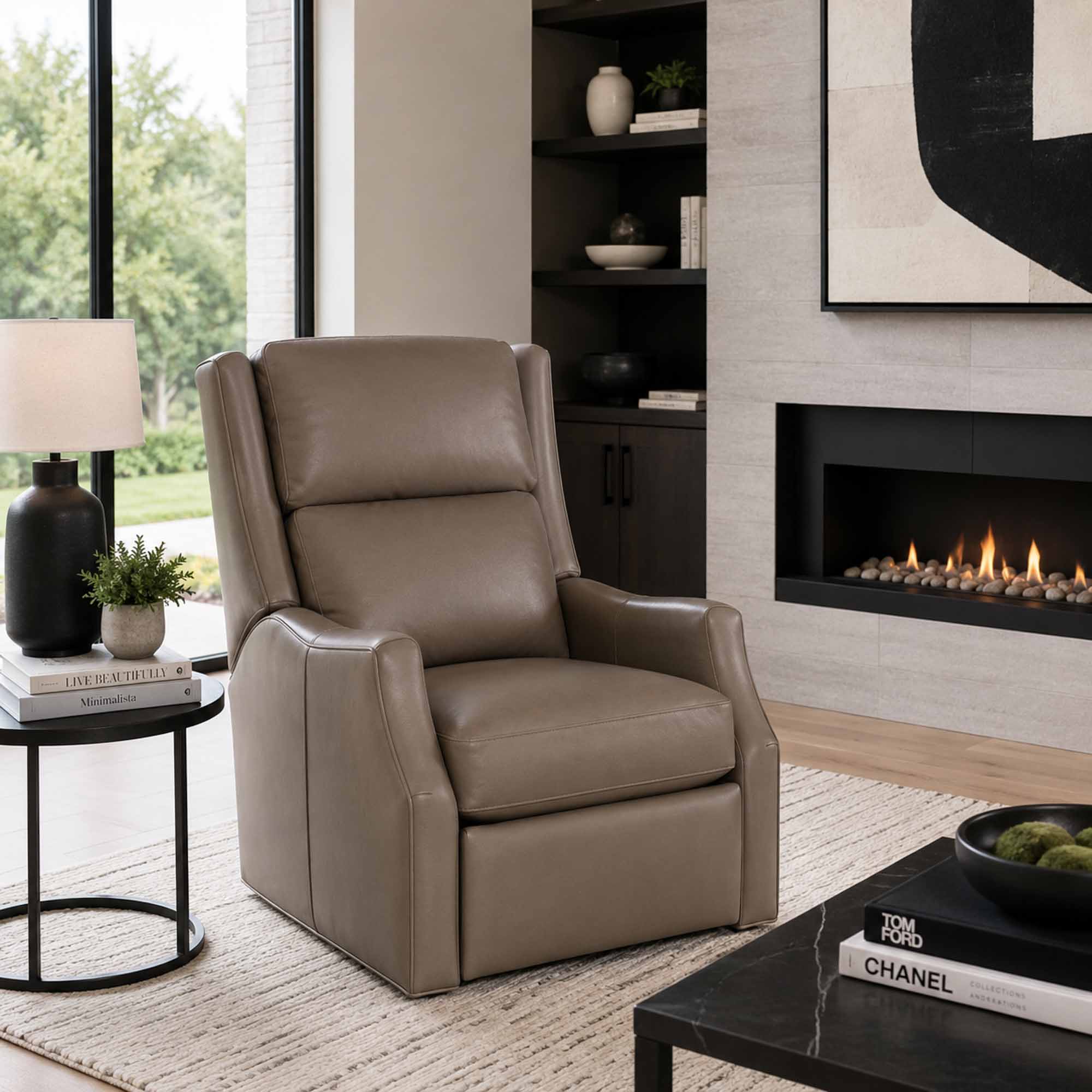 Thomas Leather Wall Hugger Power Recliner With Articulating Headrest - Image 5
