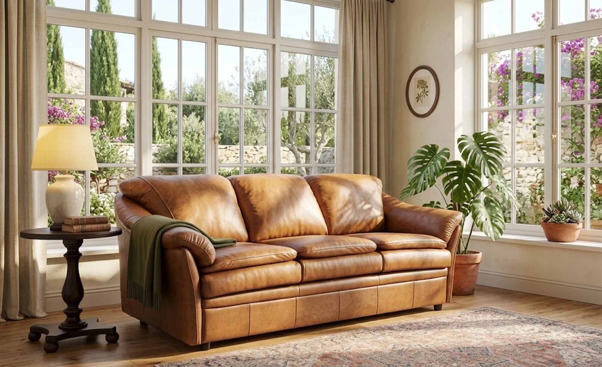 Uptown Leather Full Size Sofa Sleeper - Image 9