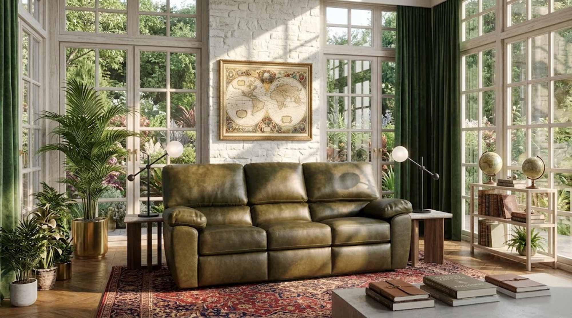 Vercelli Leather Full Size Sofa Sleeper - Image 3