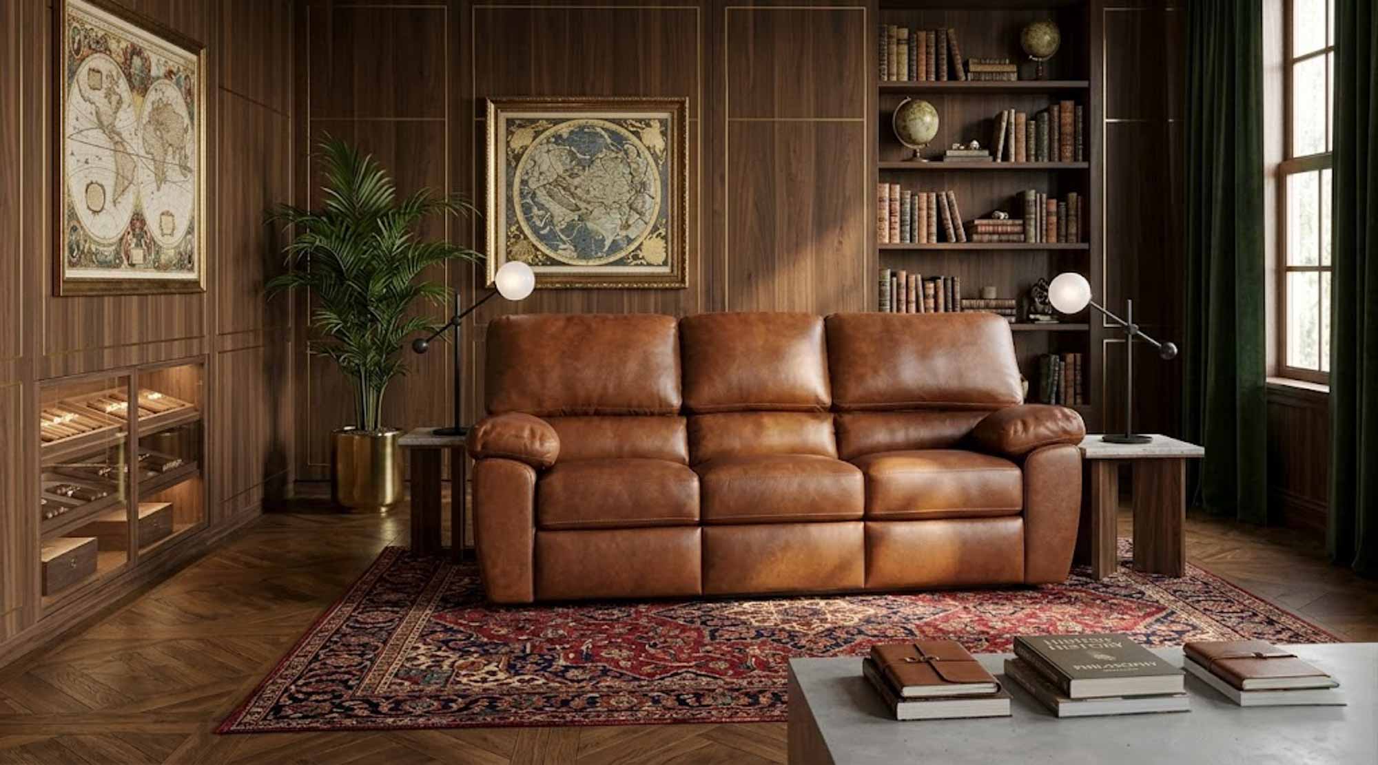 Vercelli Leather Full Size Sofa Sleeper - Image 4