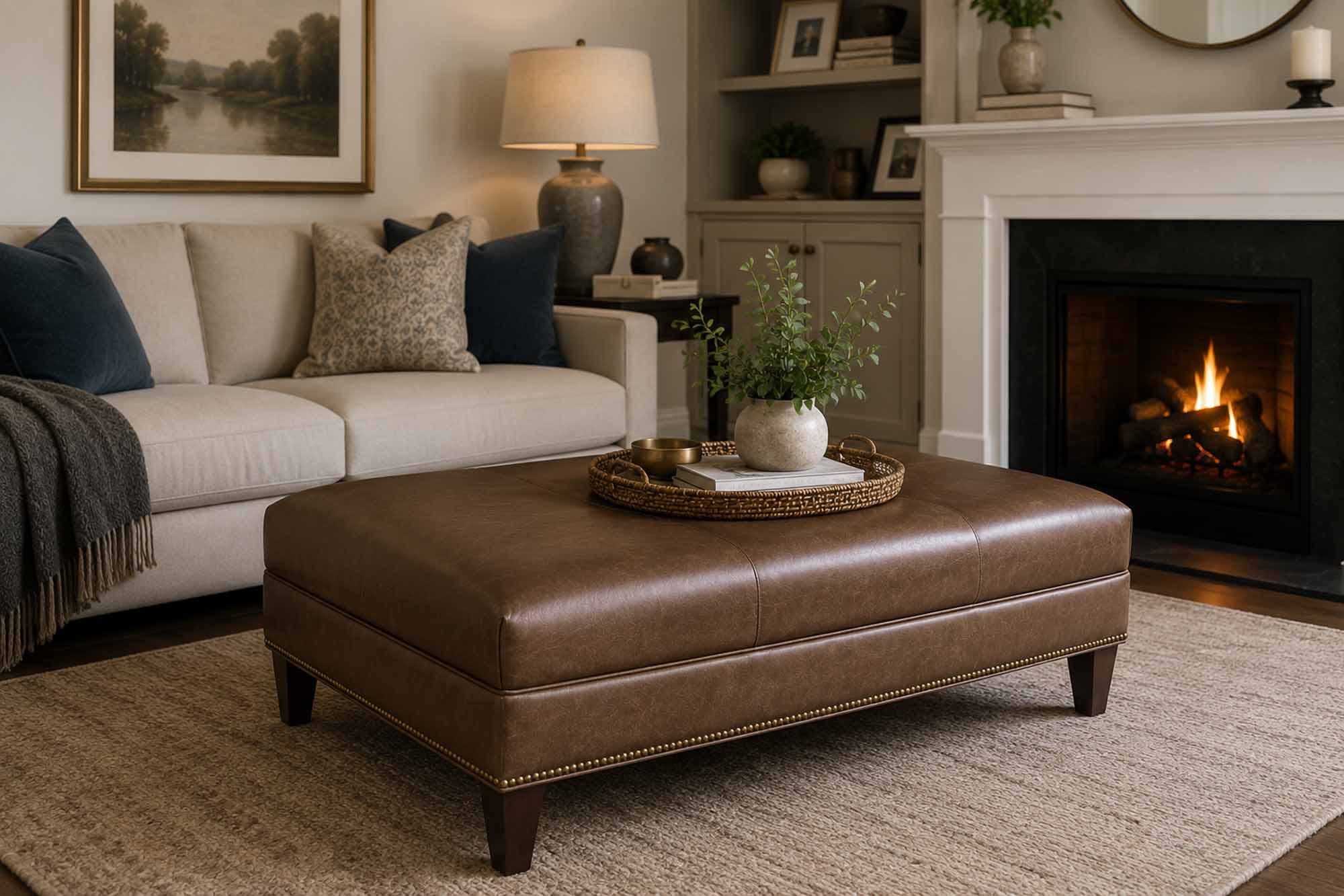 Waverly Leather Bench - Image 3