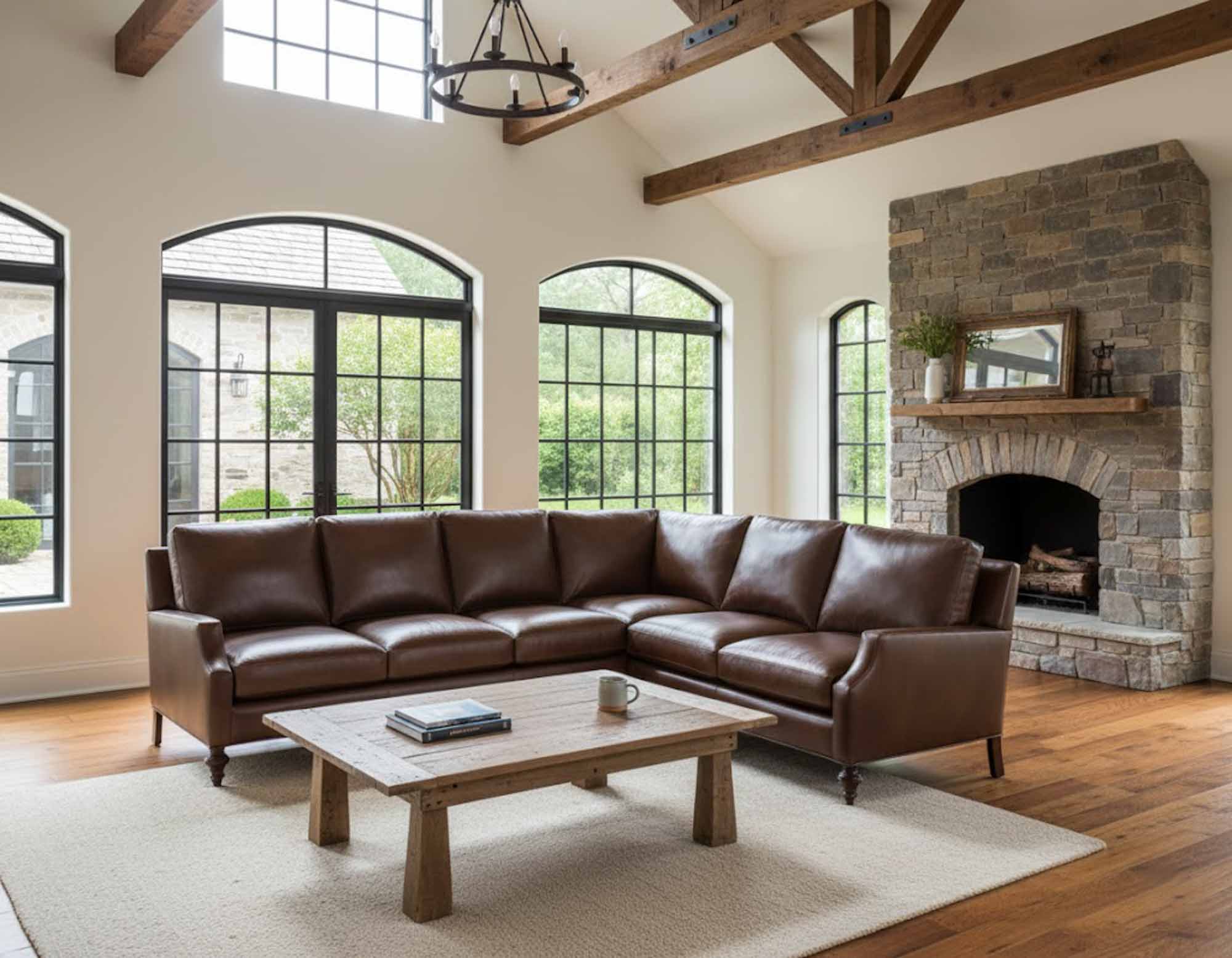 York Leather Sectional - Image 2